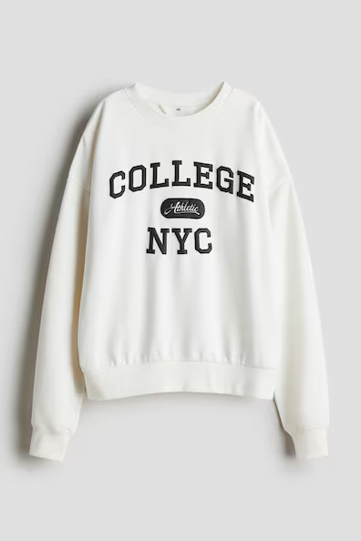 H & M - Sweatshirt with Motif - White | H&M (US + CA)