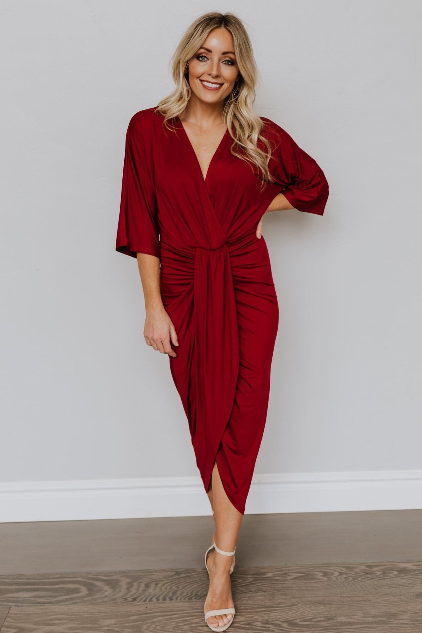 Mimi Midi Dress | Burgundy | Baltic Born