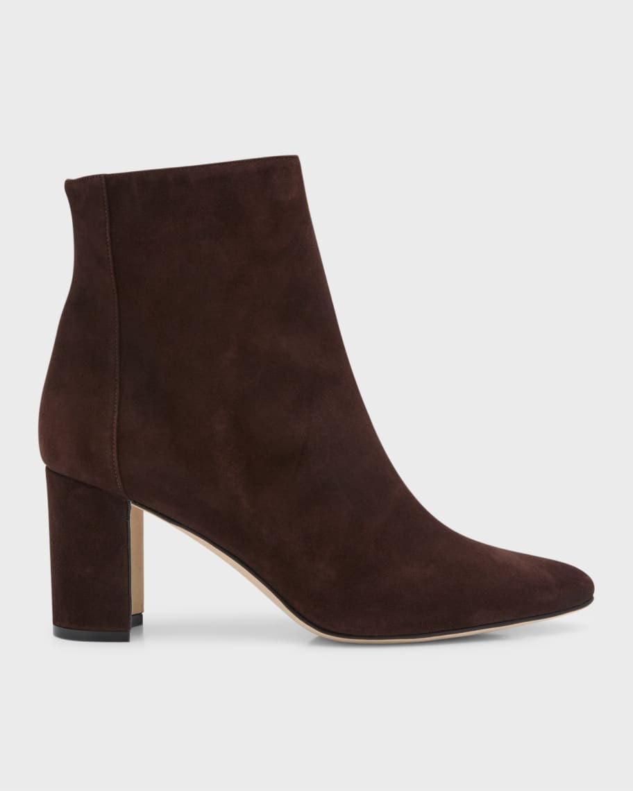 Manolo Blahnik Rosie Suede Zip Ankle Booties | Neiman Marcus