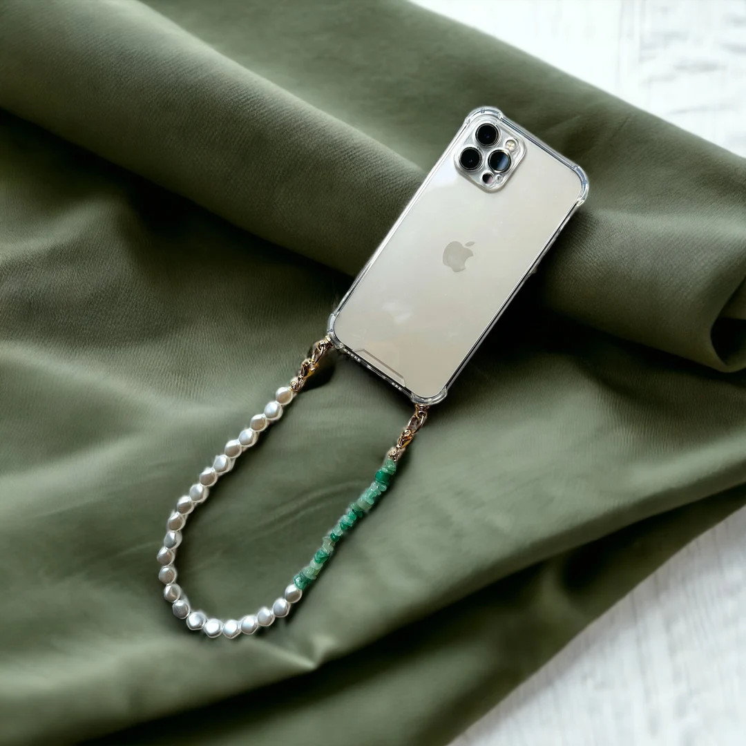 EMILY IN PARIS Phone Jewel iPhone Case and Its Phone Jewel Pearl Beads White Emily in Paris Mindy... | Etsy (US)