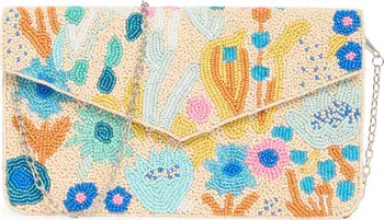 Beaded Abstract Floral Flap Clutch | Nordstrom Rack