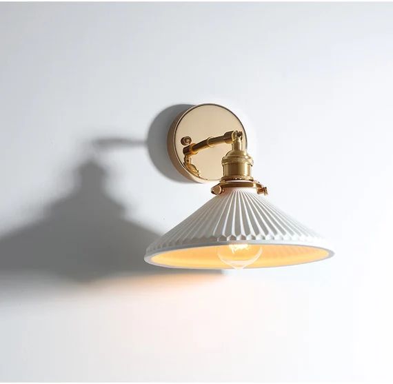 Wall Sconce Art Deco Lamp Mid Century Bedside Ceramic Fixture | Etsy | Etsy (US)