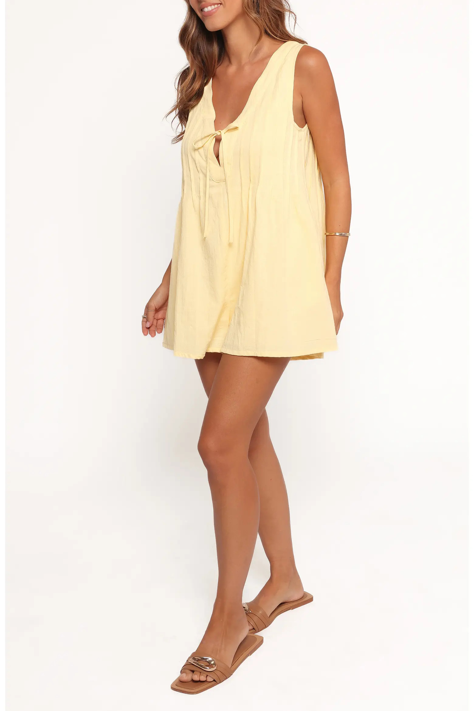 Petal & Pup Sleeveless Cotton Tie Front Romper (Women) | Nordstrom | Nordstrom
