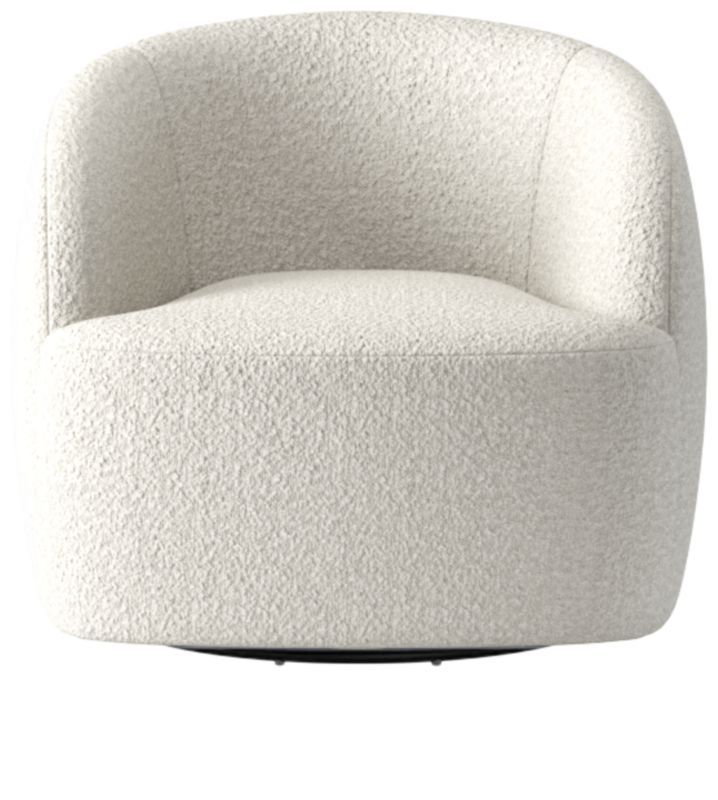 Gwyneth Ivory Boucle Swivel Chair by goop + Reviews | CB2 | CB2