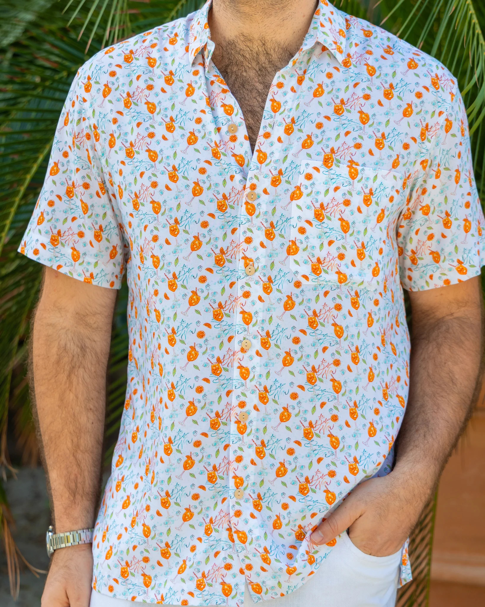 Men's Aperol Spritz Short Sleeve Shirt - The Seaside Spritz | Kenny Flowers