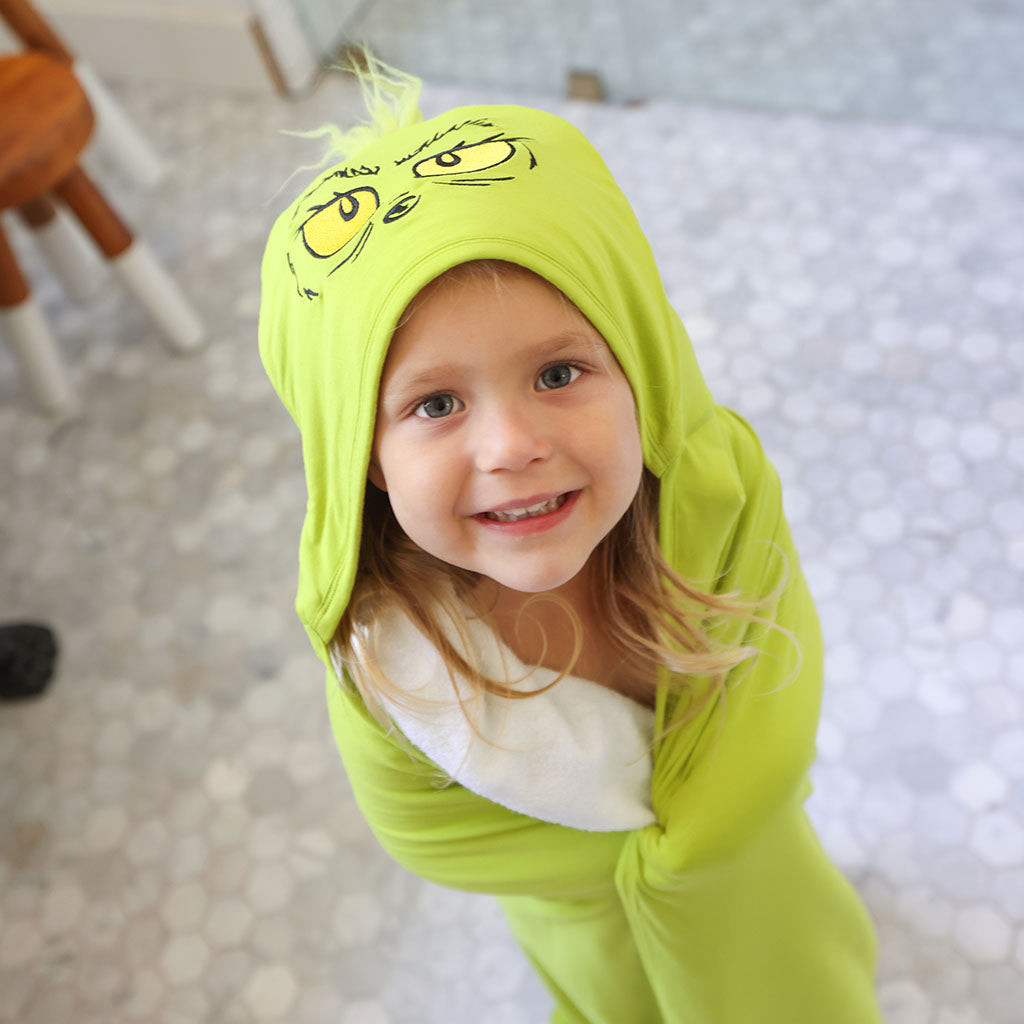 Green Toddler Hooded Towel | Dr. Seuss Mr. Grinch | Posh Peanut