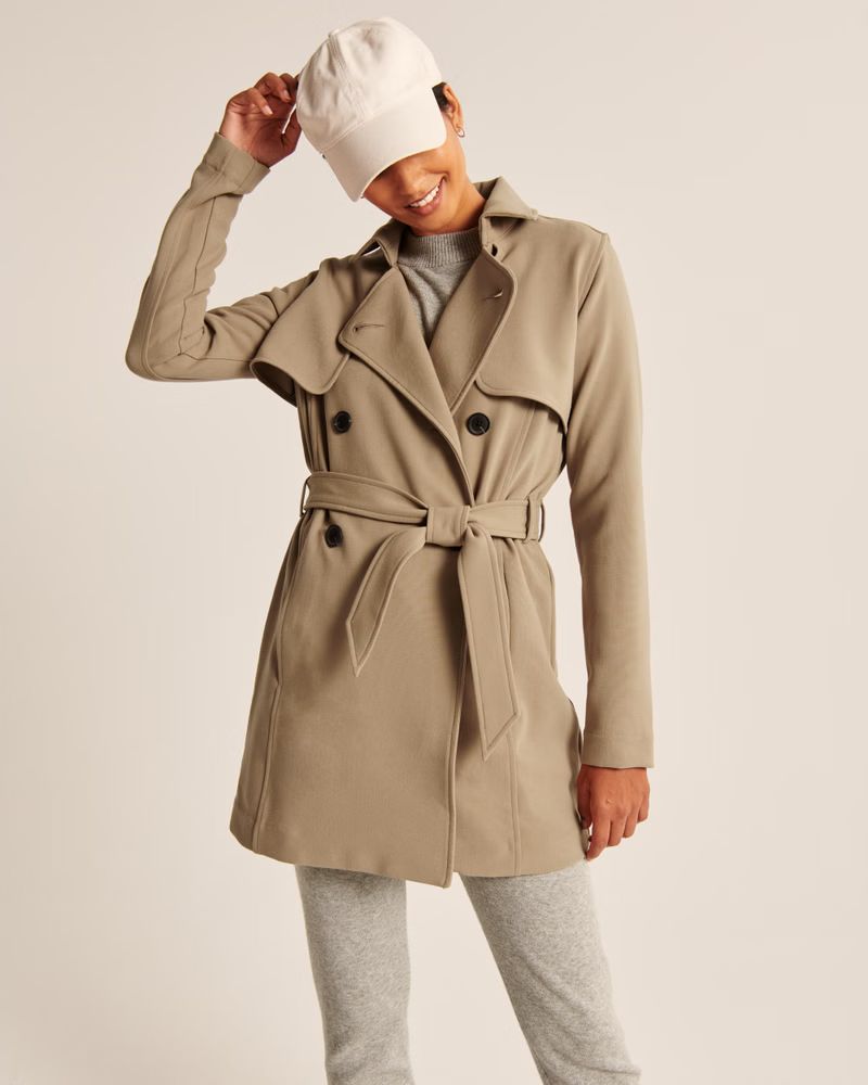 Women's Drapey Trench Coat | Women's Up to 40% Off Select Styles | Abercrombie.com | Abercrombie & Fitch (US)
