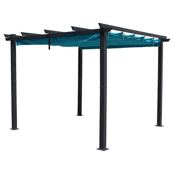 Metz 9' 10'' W x 9' 10'' D Aluminum Pergola with Canopy | Wayfair North America