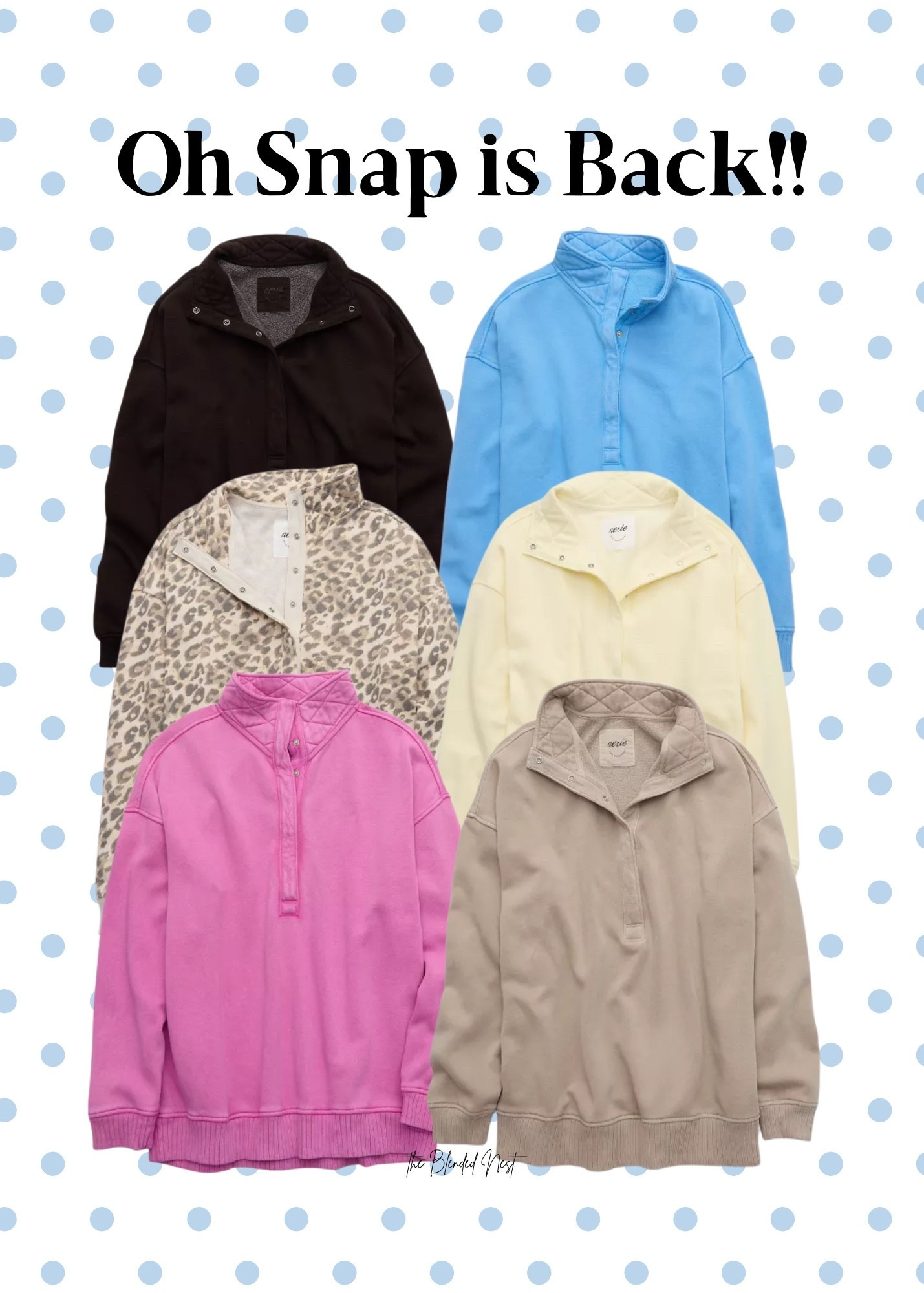 Oh Snap sweatshirts are back at @Aerie and they’re on sale!!  I have several of these and wear them all of them time.   These fun spring colors would be perfect for spring break and other vacations  

#LTKSaleAlert #LTKSeasonal #LTKOver40
