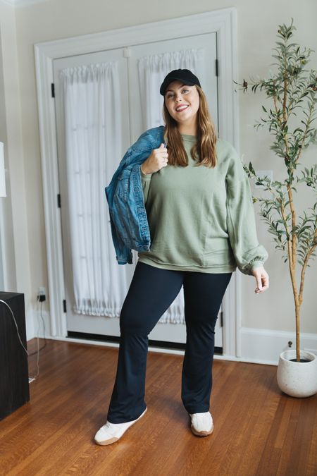 Style your flare leggings to run errands with a crewneck sweater and hat. Wearing size XL in everything! 

#LTKhome #LTKmidsize #LTKstyletip