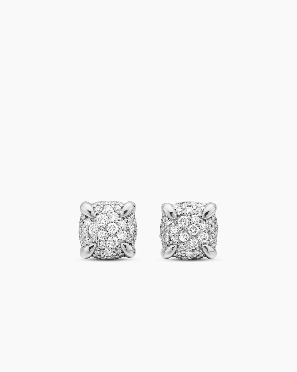 David Yurman | Petite Chatelaine® Stud Earrings in Sterling Silver with Pavé Diamonds, 6.5mm | David Yurman