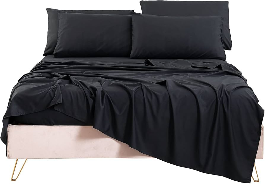 Bedlifes King Sheet Set- Cooling Sheets-Ultra Soft-Silky-Breathable-Deep Pocket- 1800 Series Bedd... | Amazon (US)