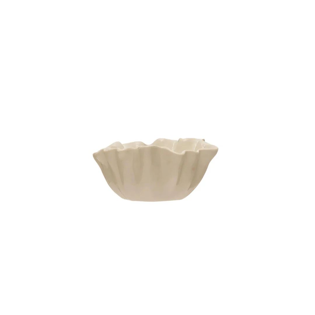 Small Fluted Bowl | Pink Antlers