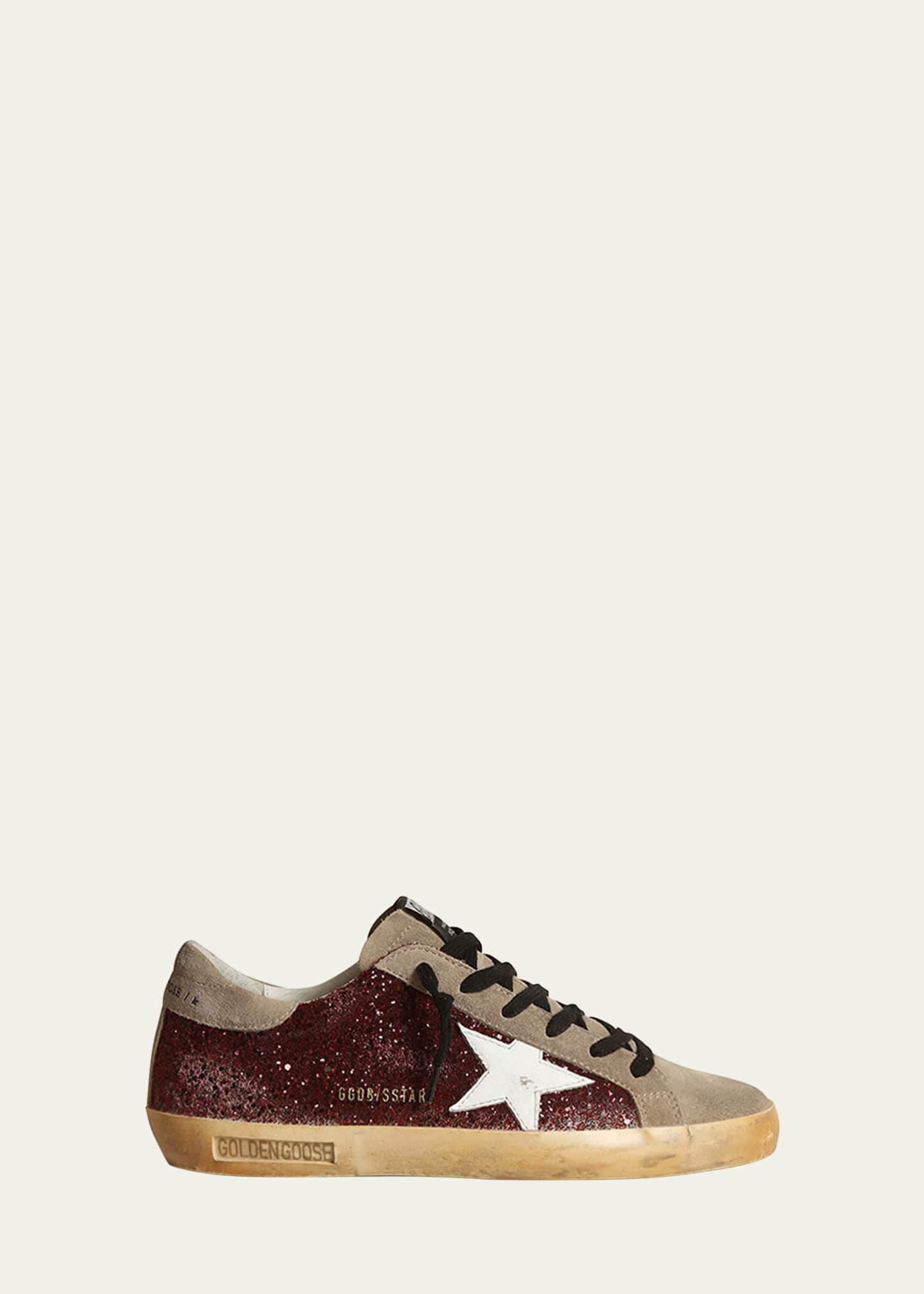 Golden Goose Superstar Leather Glitter Low-Top Sneakers | Bergdorf Goodman