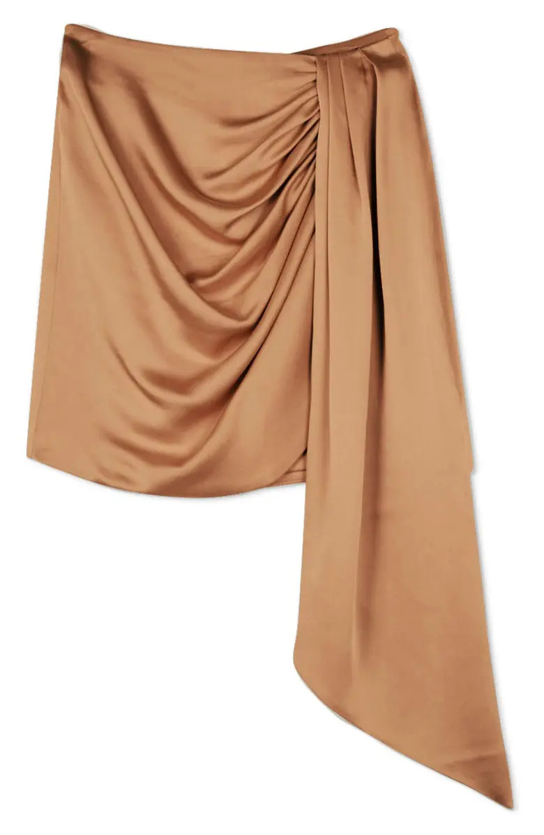 Jonathan Simkhai Mae Draped Satin Miniskirt | Nordstrom | Nordstrom