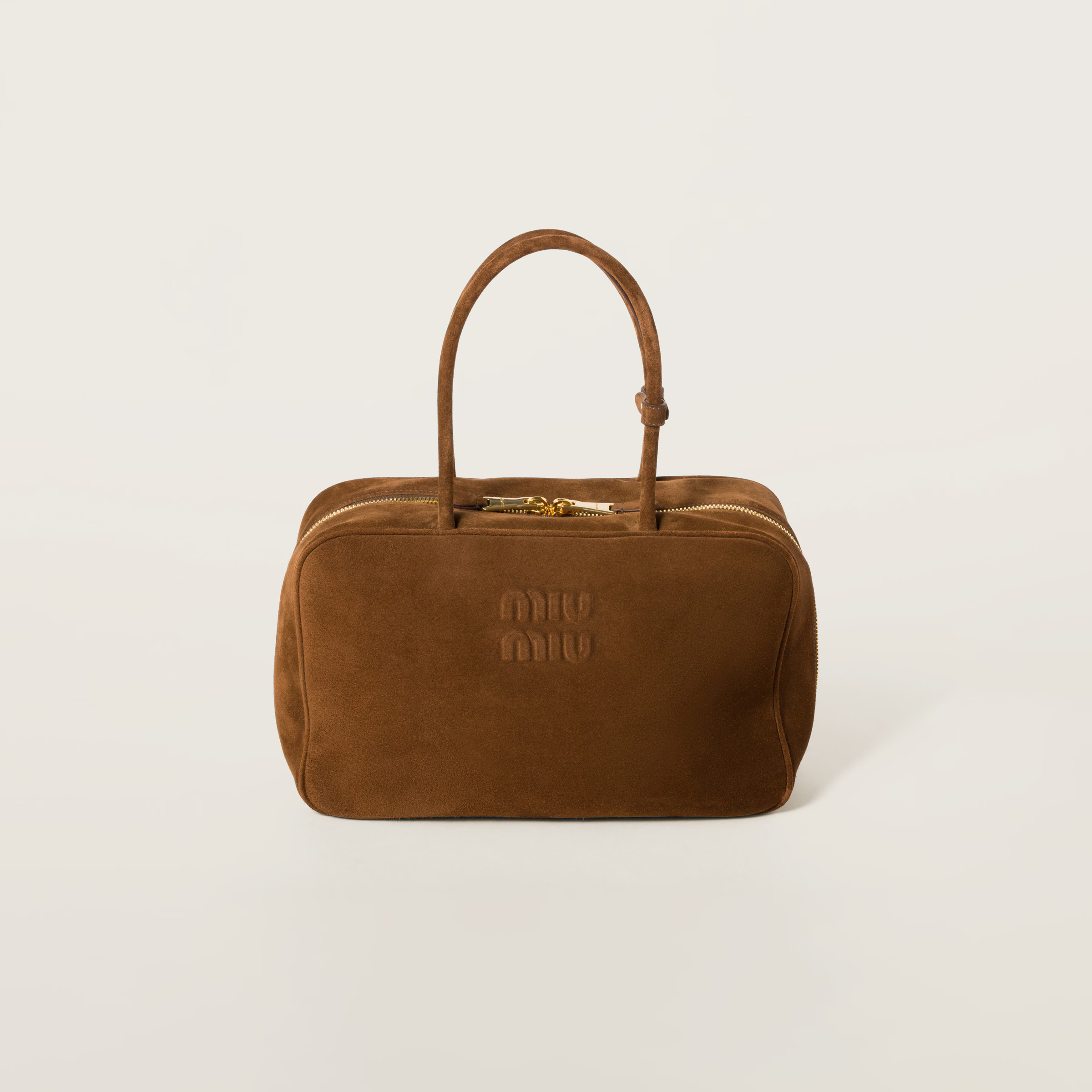 Cocoa Brown Suede Beau Bag | Miu Miu | Miu Miu UK