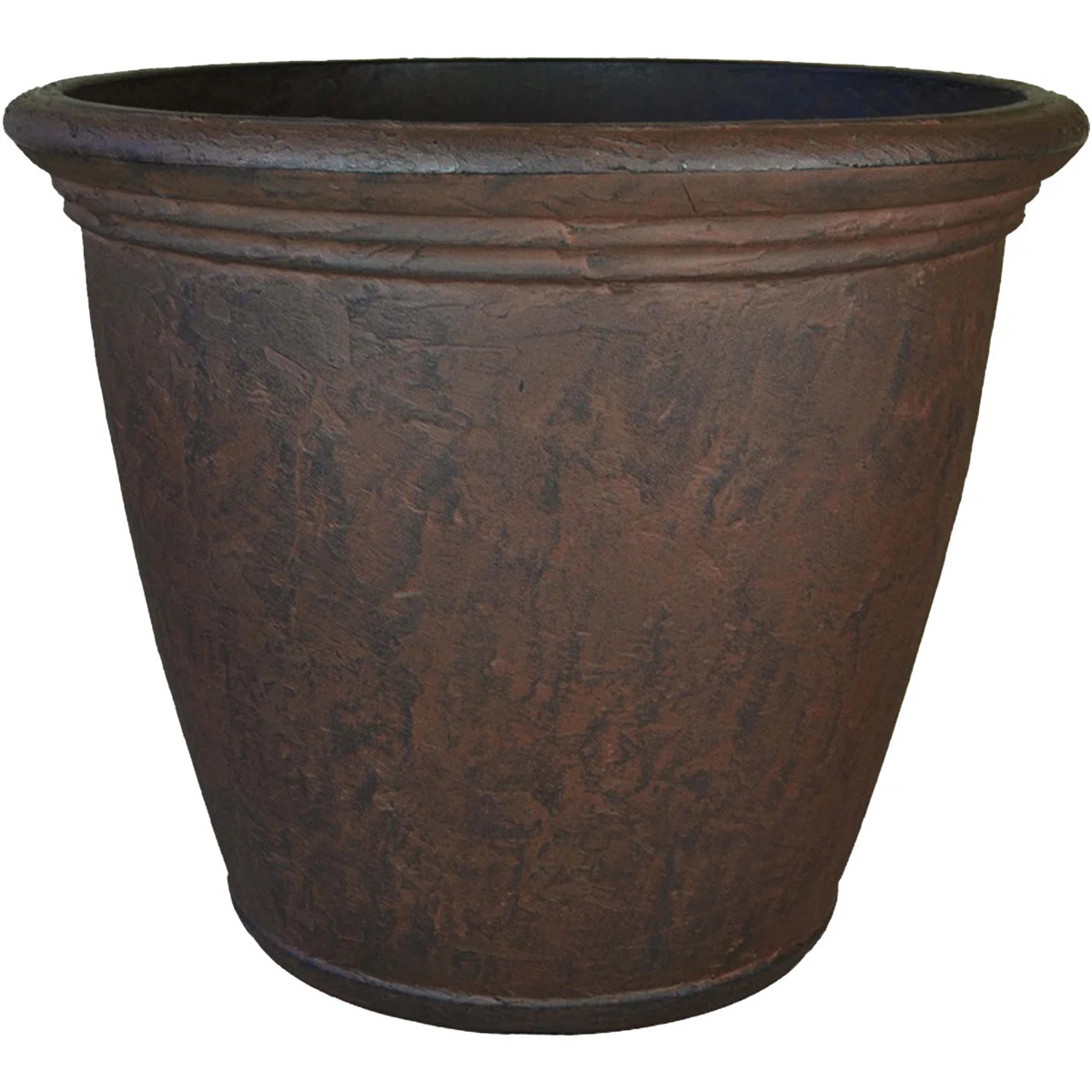 Blough 24" x 24" x 20" Round Polyresin Outdoor Planter Pot - Rust | Wayfair North America