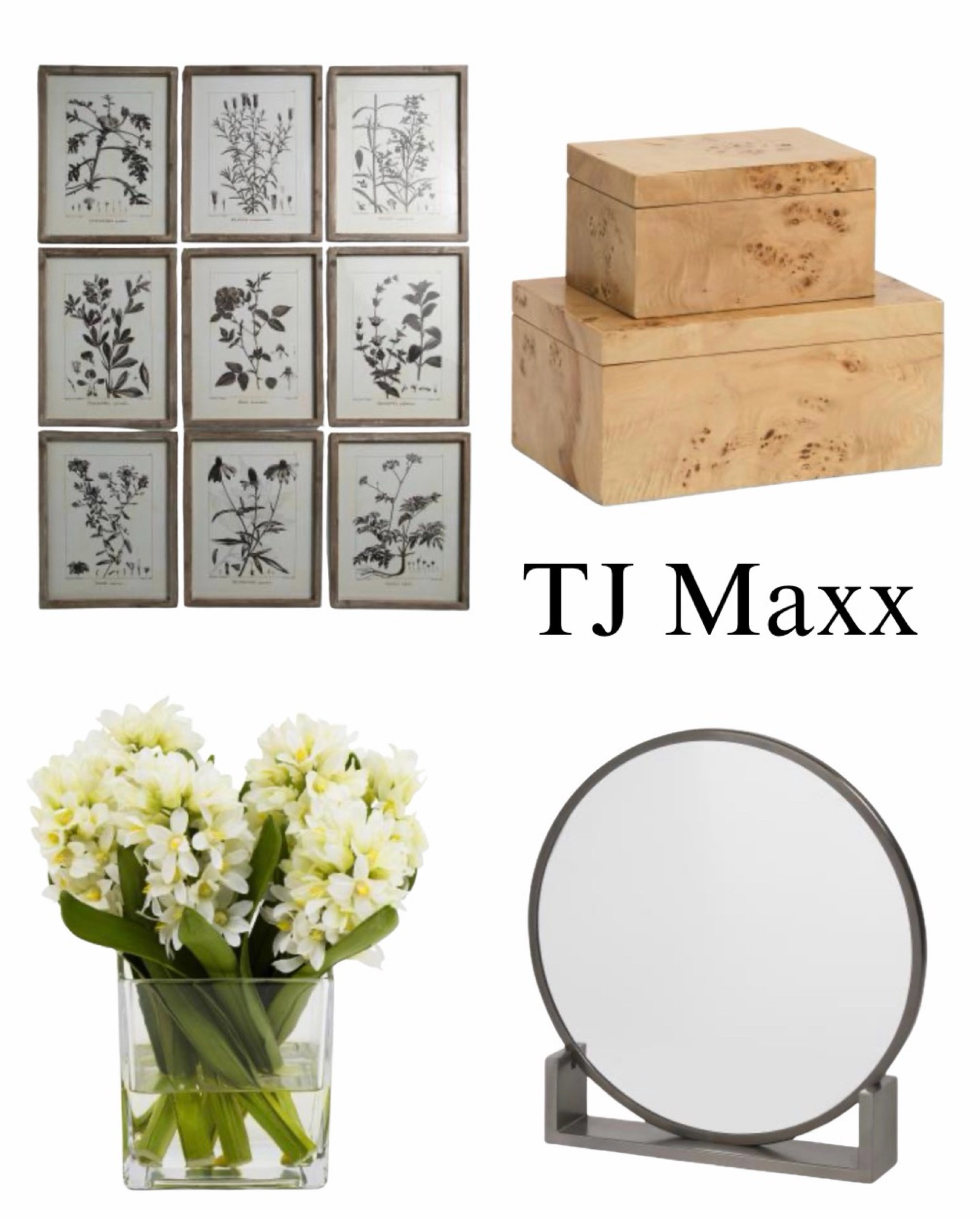 TJ Maxx home decor on sale, folk, flowers, and days, floral wall, art, Burlwood, decorative boxes, mirror, French, modern, coastal, bedroom, living room, office.

#LTKHome #LTKSaleAlert