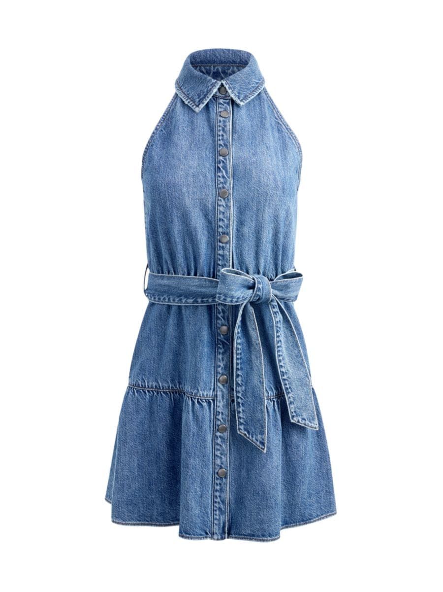 Miranda Denim Tie-Waist Minidress | Saks Fifth Avenue