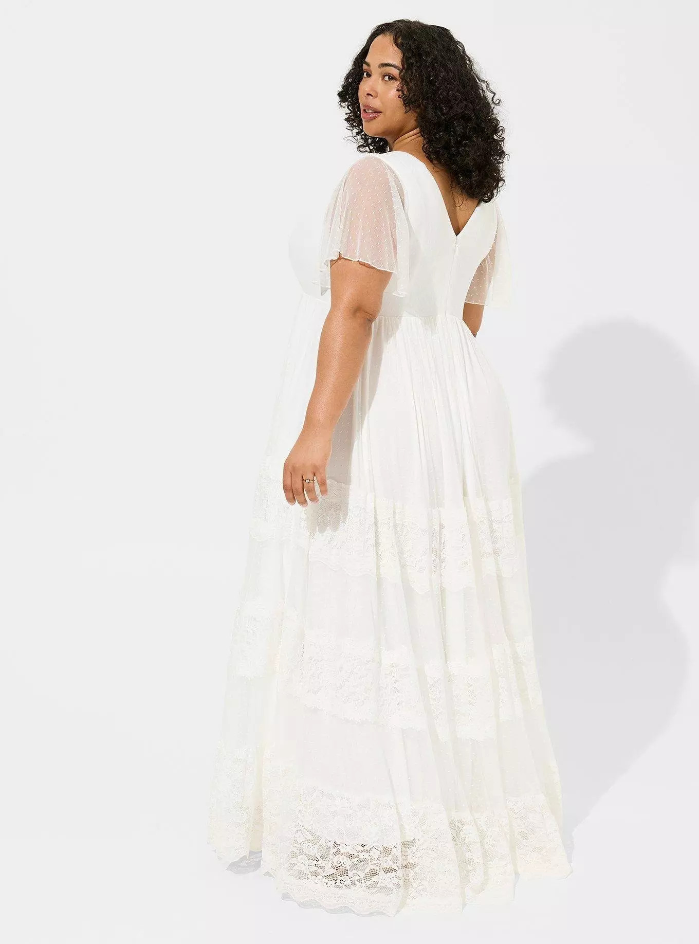 Ivory Lace A-line Boho Wedding Dress | Torrid (US & Canada)