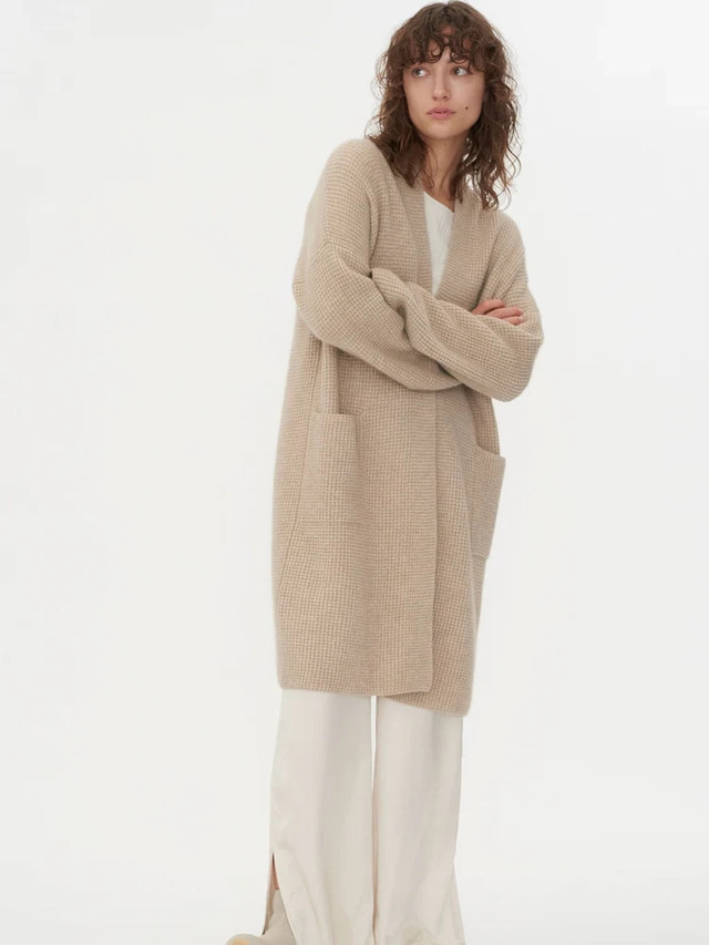 Organic Color Long Robe Cardigan | Gobi Cashmere