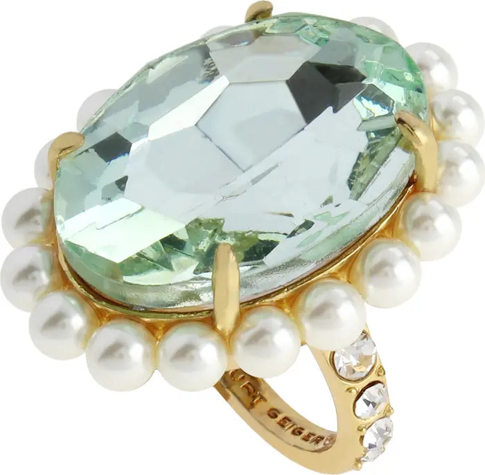 Kurt Geiger London Oval Stone Faux Pearl Cocktail Ring | Nordstrom | Nordstrom