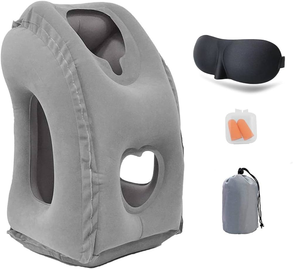 Ajlrq Inflatable Travel Pillow, Inflatable Airplane Neck Pillow for Sleeping to Avoid Neck and Sh... | Amazon (US)