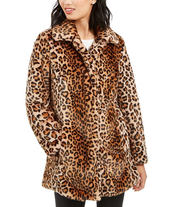 Leopard-Print Faux-Fur Coat | Macys (US)