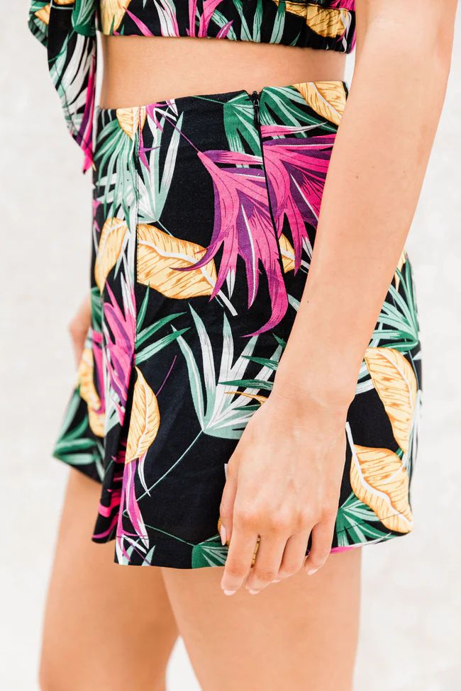 Untold Stories Black Printed Shorts FINAL SALE | Pink Lily