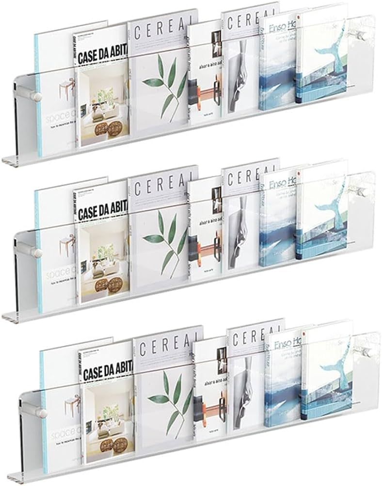 WANLIAN 2 Pack Magazine Holder Brochure Holder Wall Mount,Hanging Bookshelf Magazine Rack Literat... | Amazon (US)
