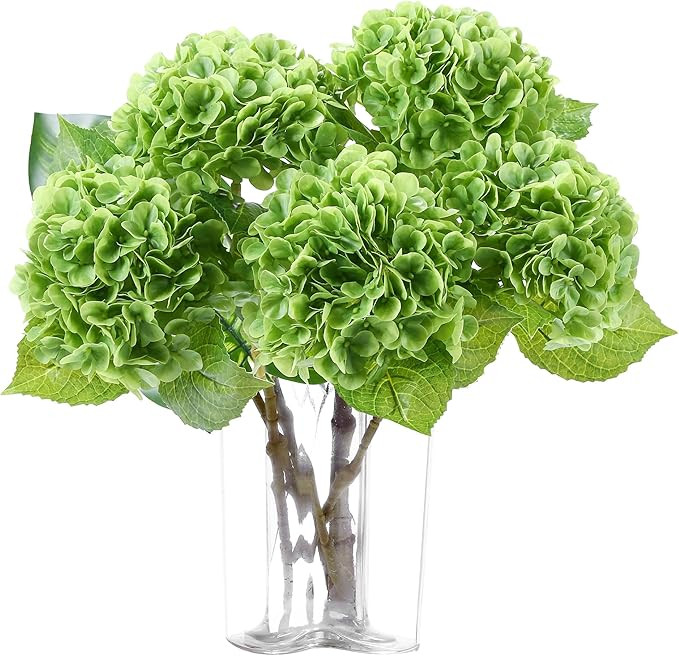 5pcs Hydrangea Artificial Flowers Real Touch 20 inch Lifelike Hydrangea Flower for Home Wedding O... | Amazon (US)