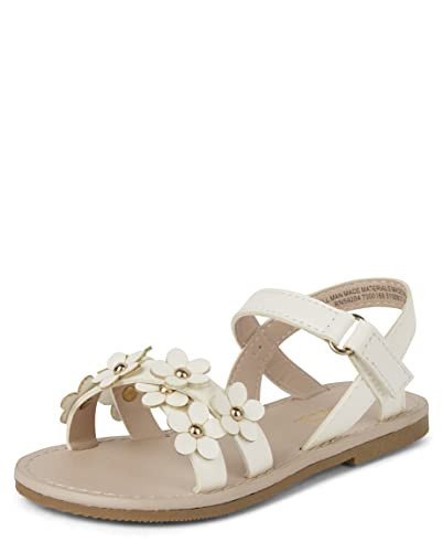 The Children's Place,and Toddler Girls Sandals,White Flower,6 | Amazon (US)