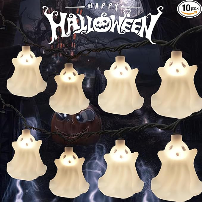 Ghost String Lights, 8.5ft 10 White Ghost Lights Waterproof Decoration String Lights for Outdoor ... | Amazon (US)