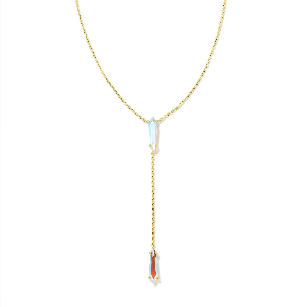 Kendra Scott Indie Y-Line Necklace - Silver/Cerulean Dichroic | Target