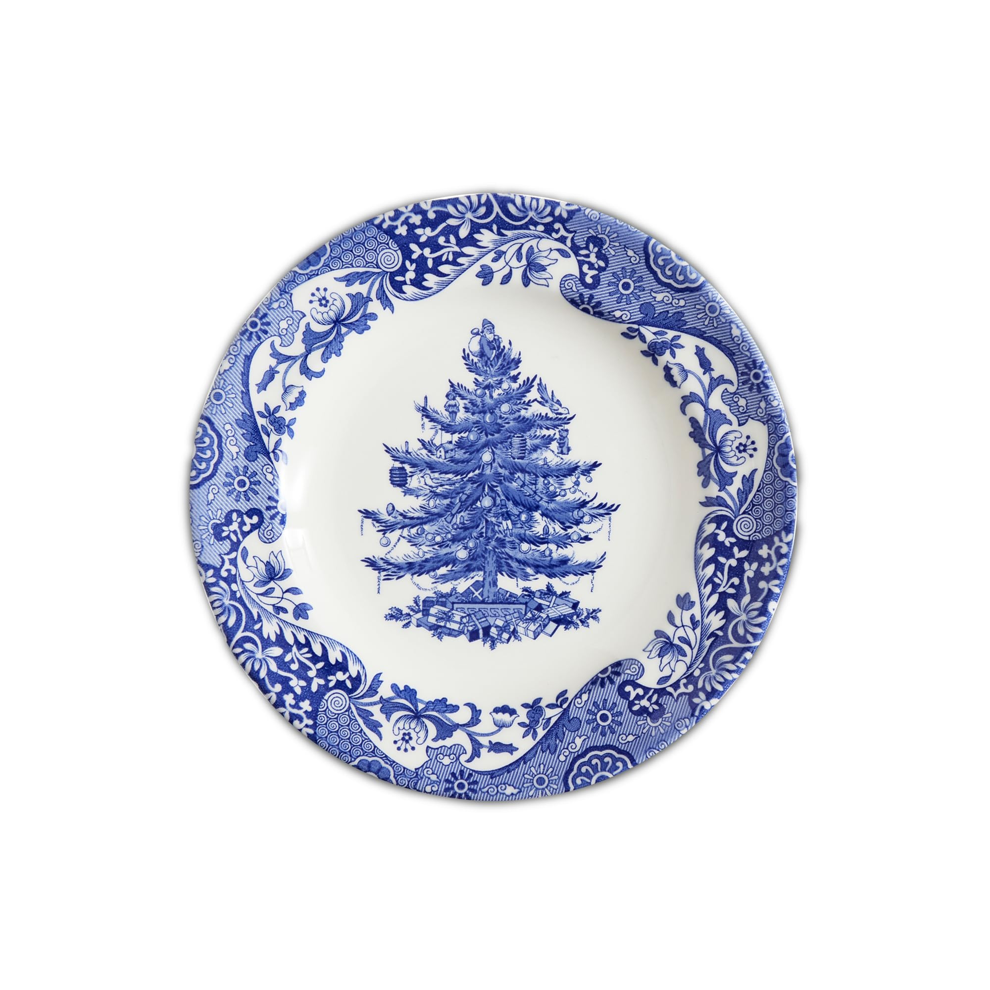 Spode Blue Italian 8" Christmas Plate - Earthenware Celebration Platter with Tree Motif - Microwa... | Amazon (US)