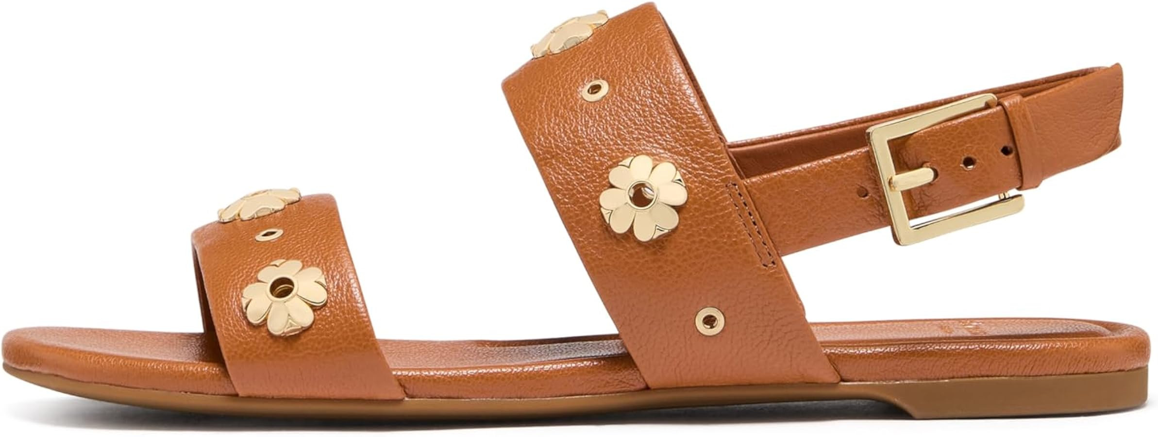 kate spade new york Spade Flower Stud Pebbled Leather Flat Sandals | Amazon (US)