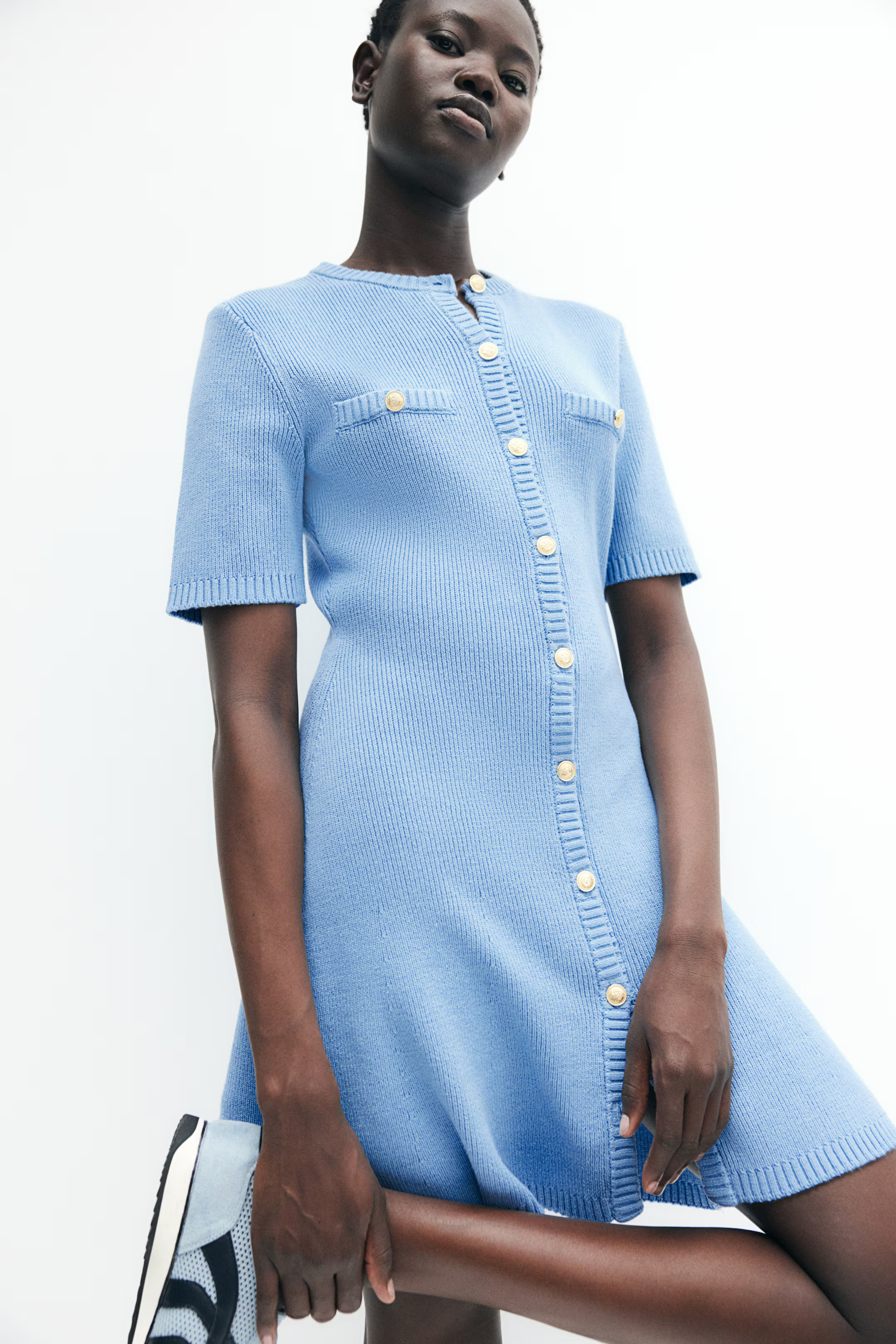 Rib-knit Button-front Dress | H&M (US + CA)