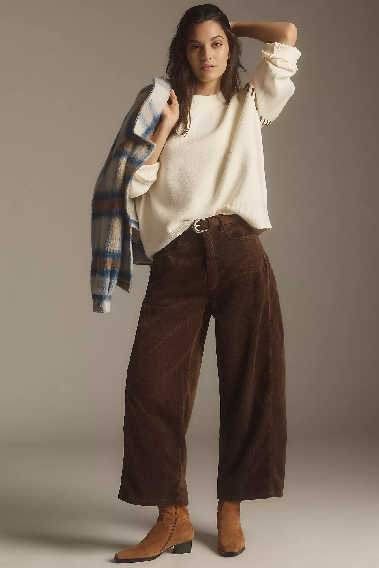 The Kenna Heritage Mid-Rise Barrel Jeans by Pilcro: Corduroy Edition | Anthropologie (US)