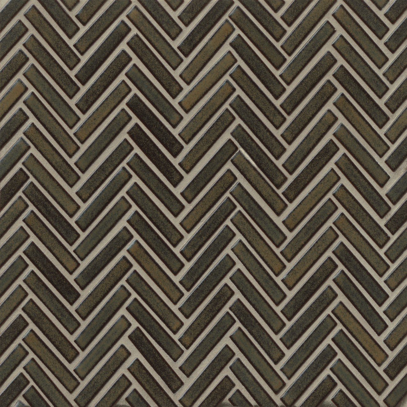 90 1/2" x 2" Herringbone Porcelain Mosaic Tile in Shadow | Bedrosians Tile & Stone