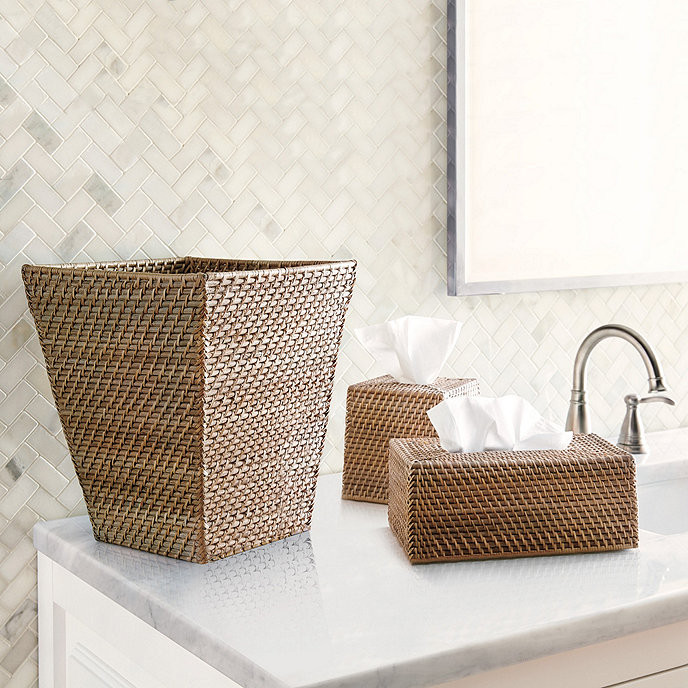 Piper Rattan Bathroom Accessories Collection | Ballard Designs, Inc.