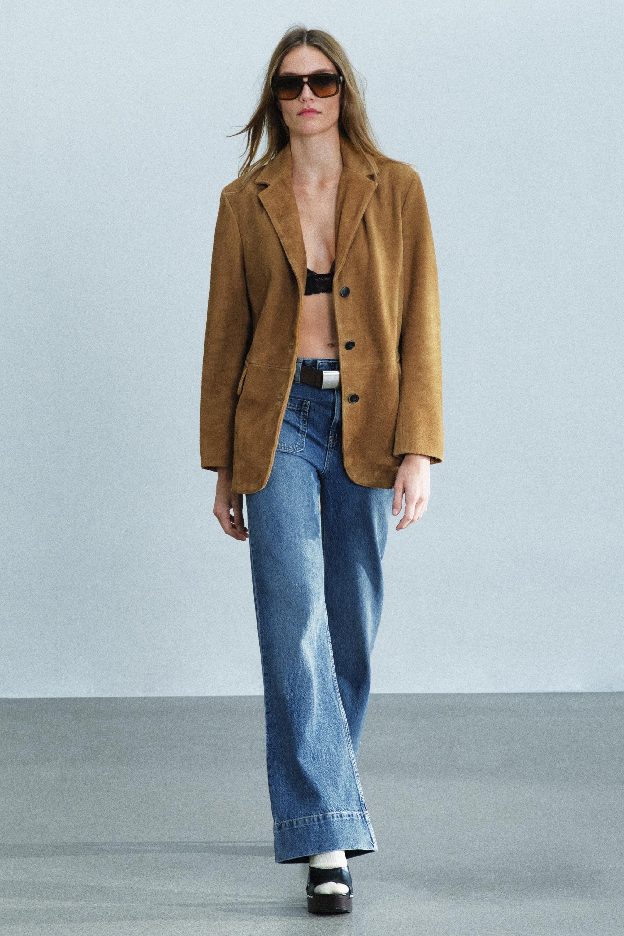 ZW COLLECTION 100% SUEDE OVERSIZE JACKET | Zara UK