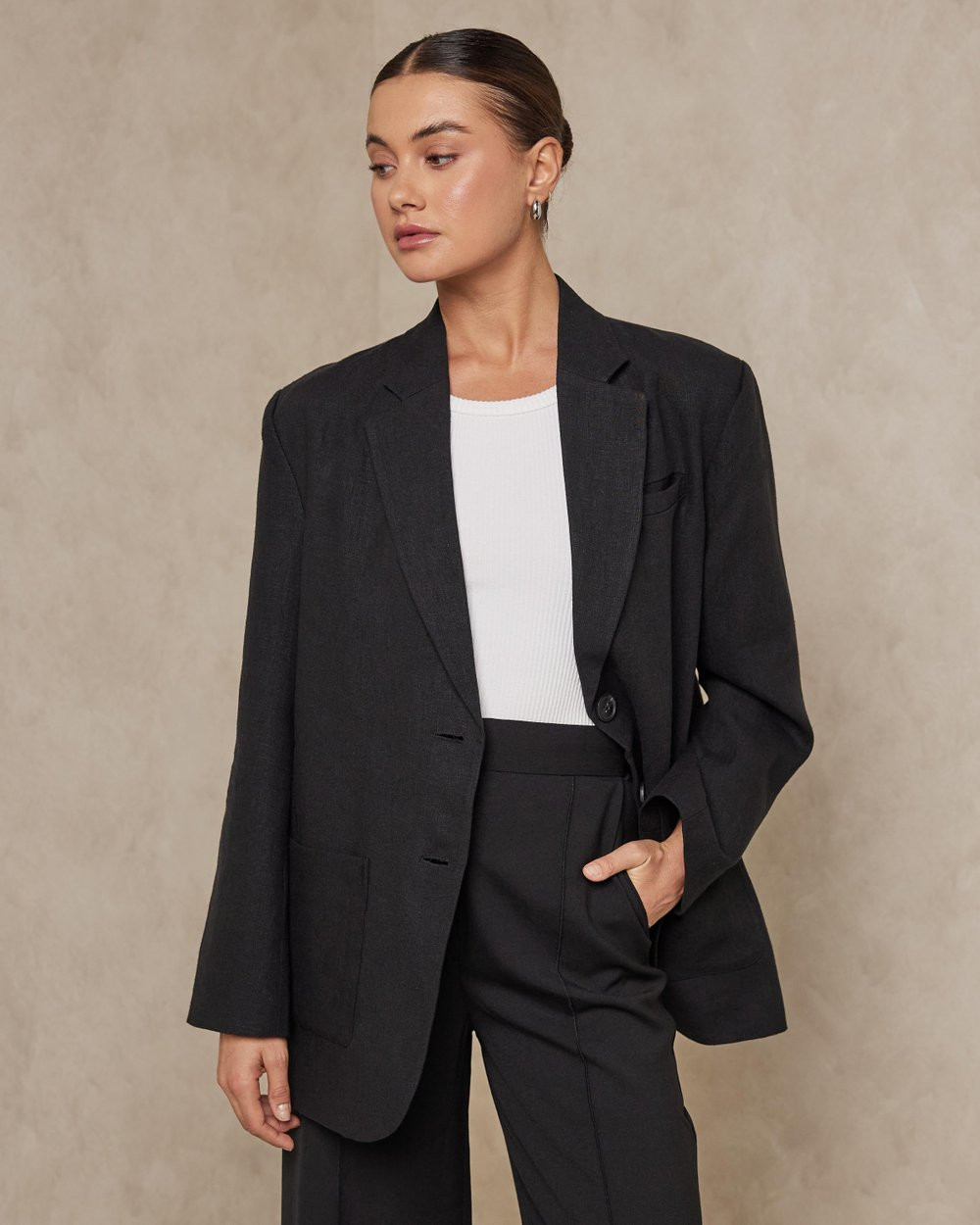 Oversized Linen Blazer | THE ICONIC (AU & NZ)