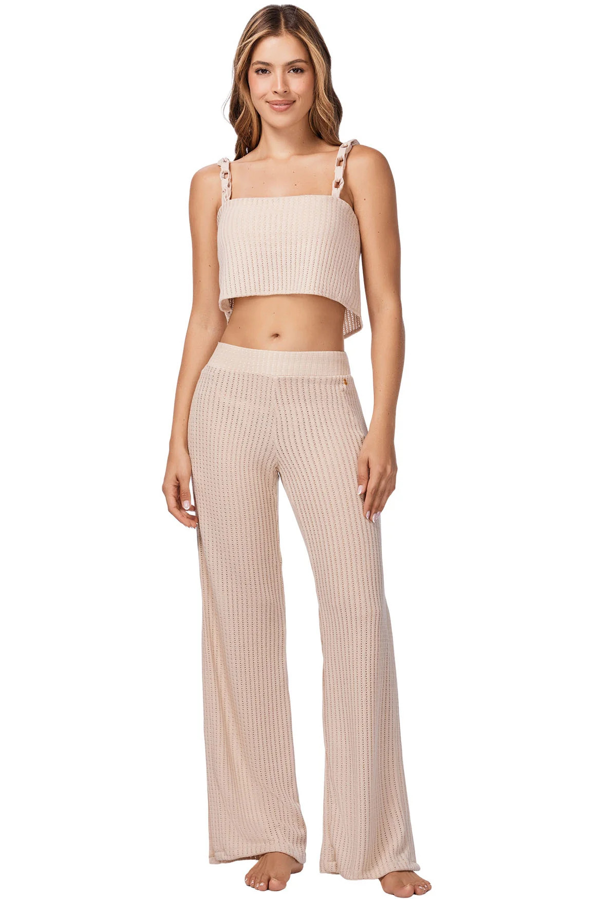 Ola Azul Swimwear | Resortwear | Rose Camel Crop Top | Ola Azul