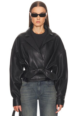 EZR Box Tux Leather Jacket in Black | FWRD 