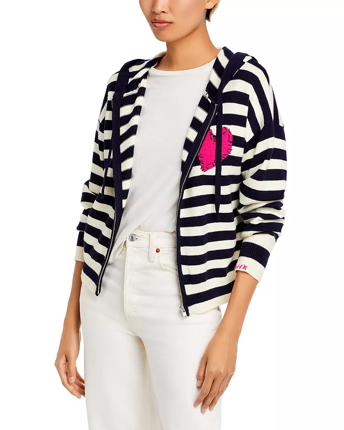 Heart Patch Stripe Hoodie Sweater - 100% Exclusive | Bloomingdale's (US)