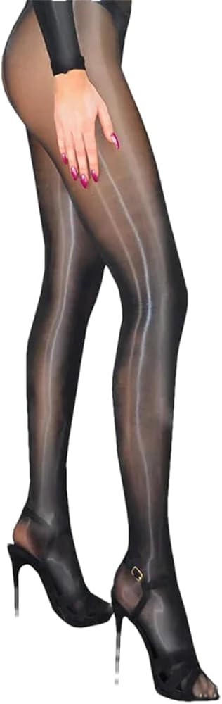 Women Oily Shiner Stockings Horse Oil Pantyhose Oil Bright Pants Black Silk Stockings | Amazon (US)