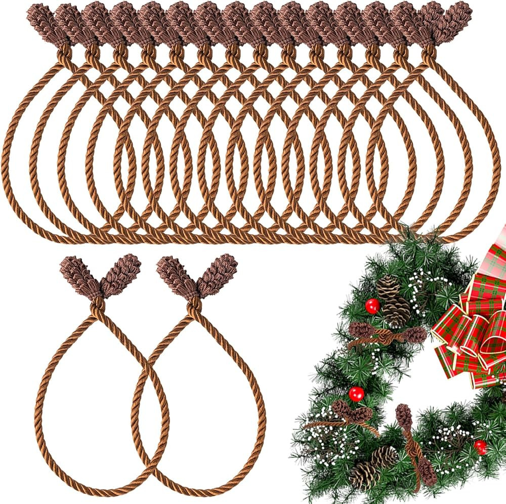 16pcs Christmas Garland Ties, Brown Banister Ties Reusable and Flexible Christmas Decorative Twis... | Amazon (CA)