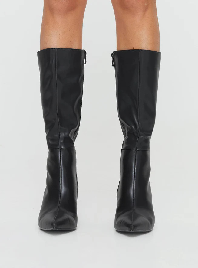 Elodiee Knee High Boots Black | Princess Polly US