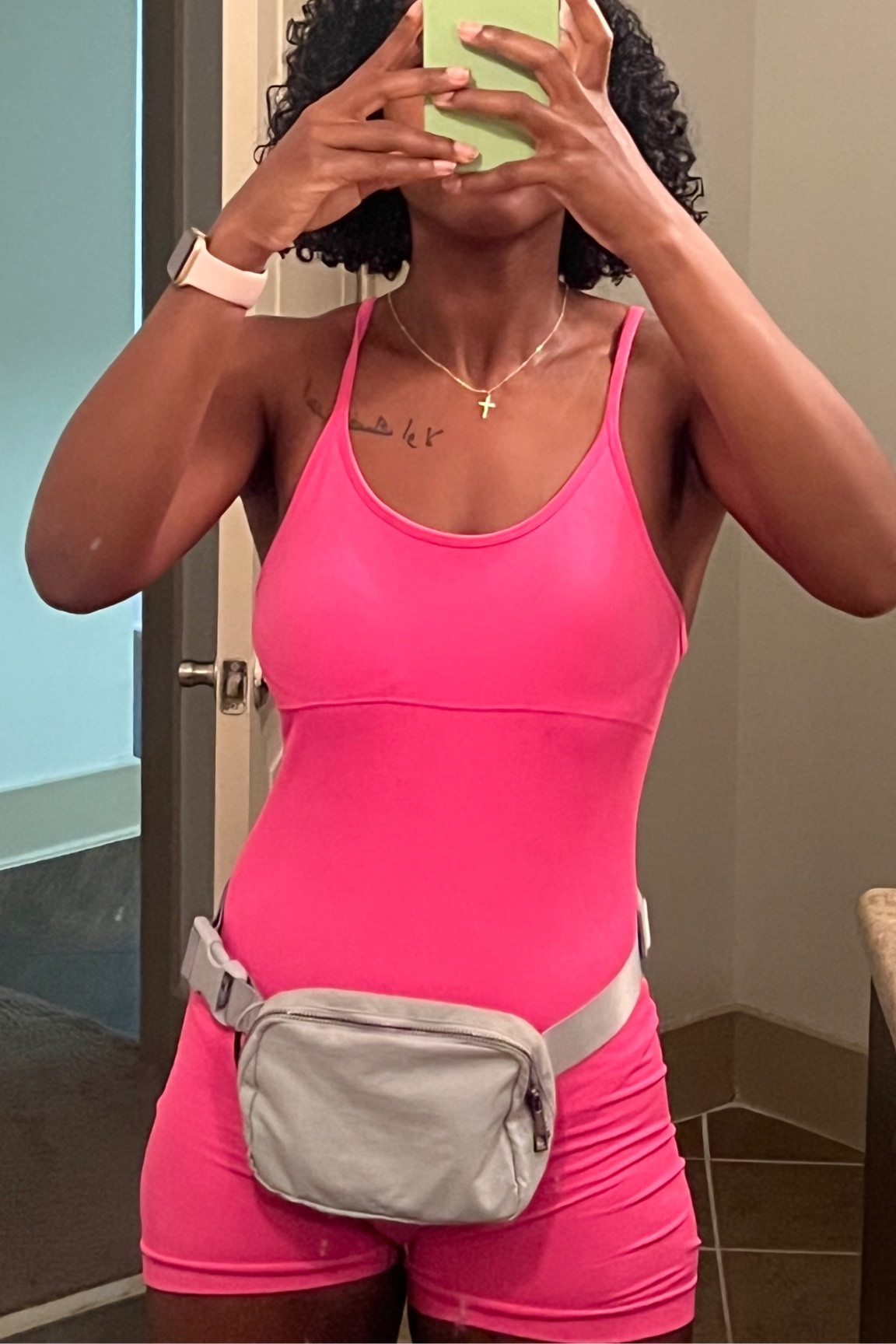 OUTFIT DEETS: the cutest pink one piece, grey cross body belt bag, spring fashion

#LTKunder50 #LTKFind #LTKstyletip