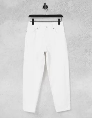 Monki Taiki organic cotton high waist mom jeans in off white | ASOS (Global)